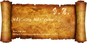 Váczy Nándor névjegykártya