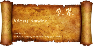 Váczy Nándor névjegykártya