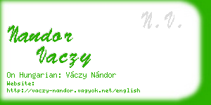 nandor vaczy business card