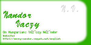 nandor vaczy business card